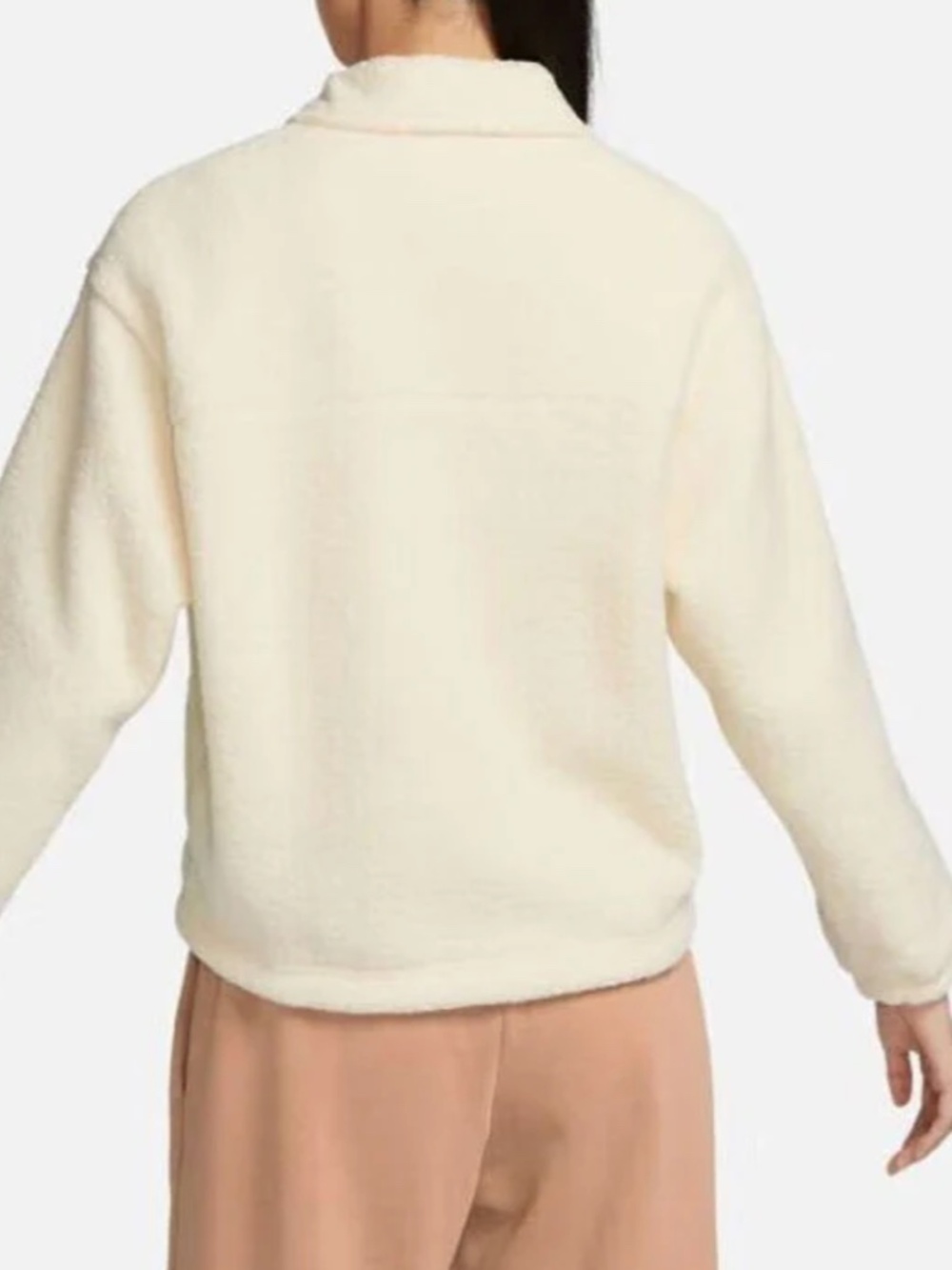 Womens Nike Collared Sherpa Jacket Coconut Milk Size S Like New - Picture 4 of 4